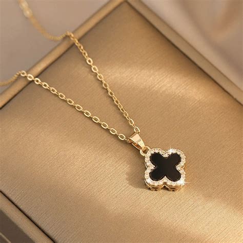 louis vuitton black clover necklace|Necklaces and Pendants .